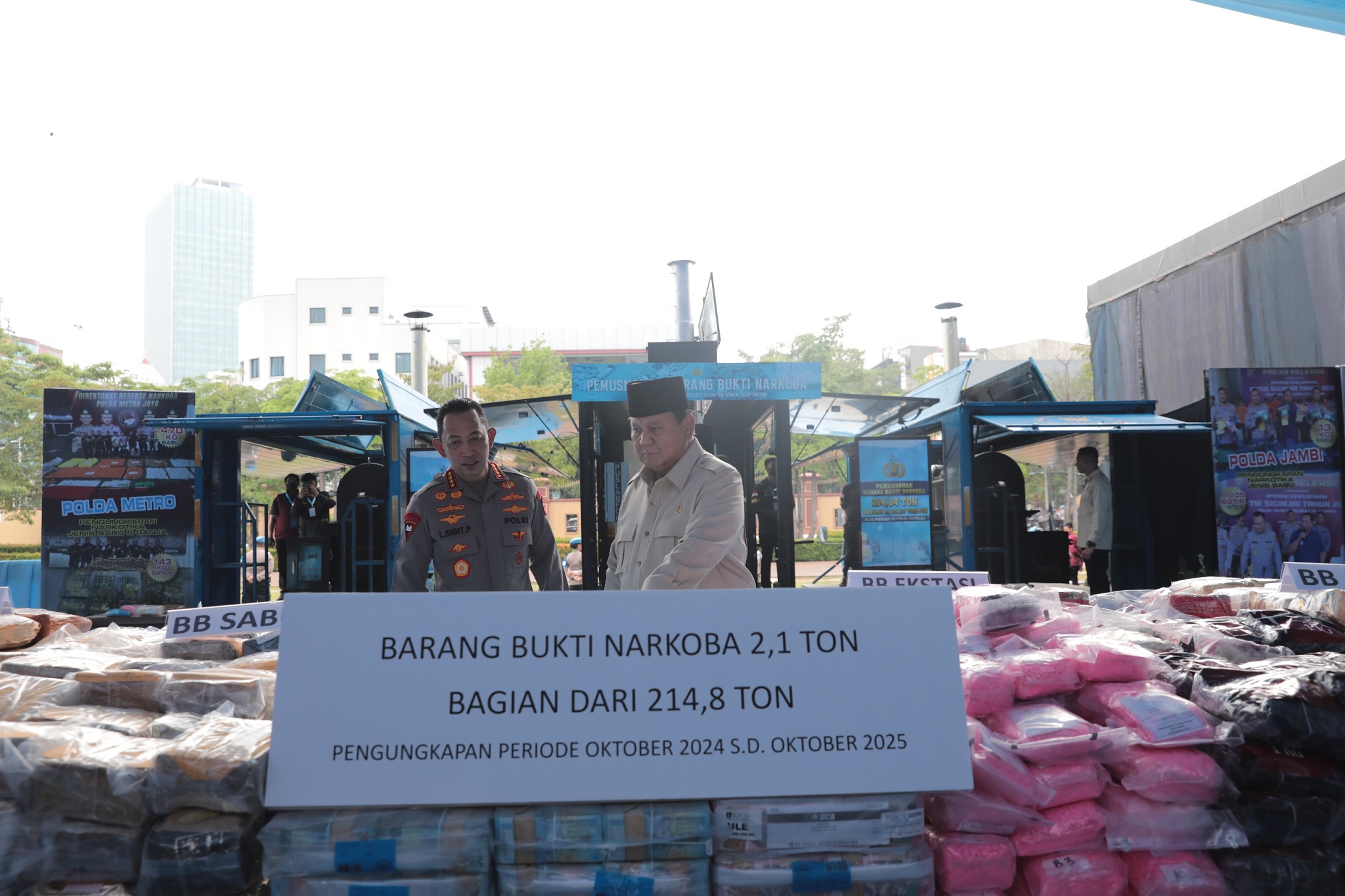 2,1 Ton Narkotika Dimusnahkan, Prabowo Minta Perketat Keamanan di Wilayah Tikus