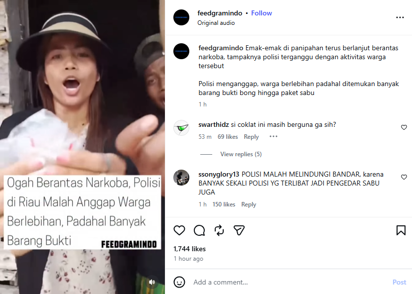 Disaksikan Polsi dan TNI, Emak-emak Temukan Sabu dan Bong Saat Gerebek Rumah di Panipahan Riau