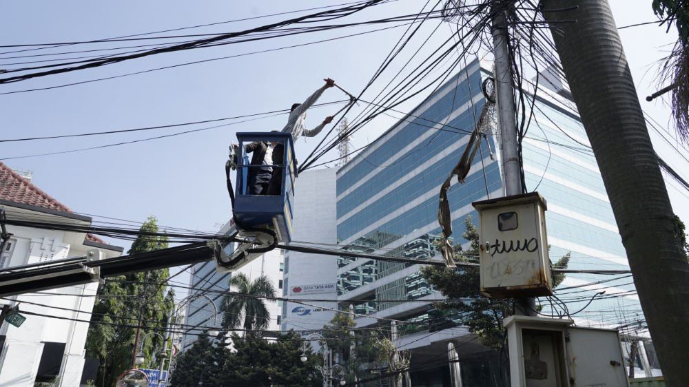 Penataan Kabel Udara di Kota Bandung Berlanjut, Sepanjang Koridor Asia Afrika Dirapikan