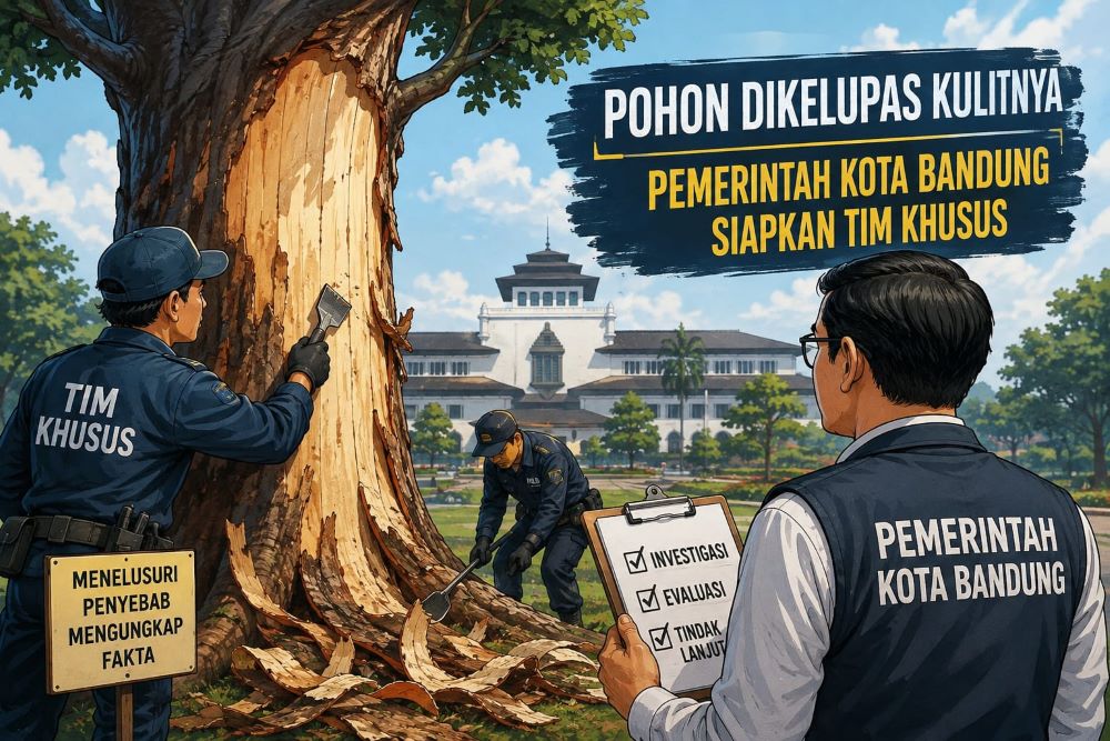 Batang Pohon Dikelupas Kulitnya, Kota Bandung Tingkatkan Pengawasan dan Siapkan Tim Khusus